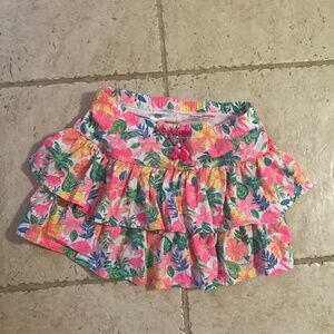 Tommy Bahama Flamingo and Hibiscus Flower Skort Size M 7/8